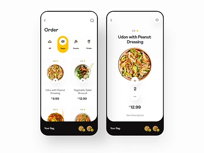 Hunggie: Food Order app cart clean daily ui dailyui design food app food delivery food delivery app food order foodie ios meal minimal recipe recipe app recipe book ui