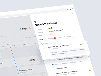 Project Management Dashboard — Timeline Details Tasks List