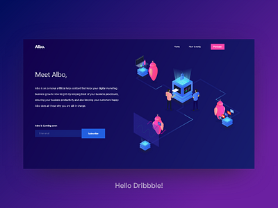 Aibo Landing page web header illustration landing page web