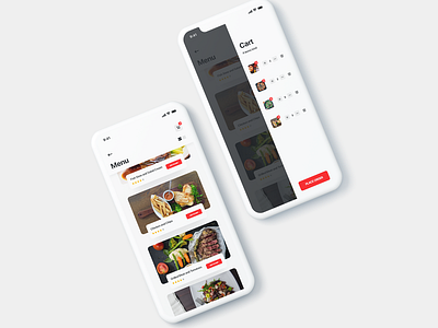 Food menu app screen app cart design ios menu ui