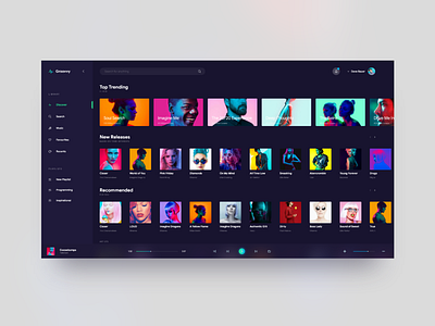 Groovyy for Desktop app blur daily ui dailyui dark design desktop desktop app desktop design flat home ios mac app much music recommended spotify ui