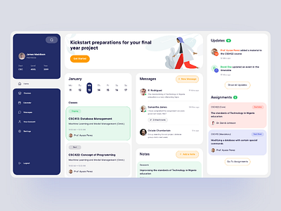 Student Web App academics app clean dailyui dashboard learning minimal student web web app design dailyui academic