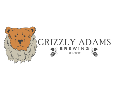 Grizzly Adams Brewing animal bear beard beer brew brewery design drawing face logo logo design orange vector