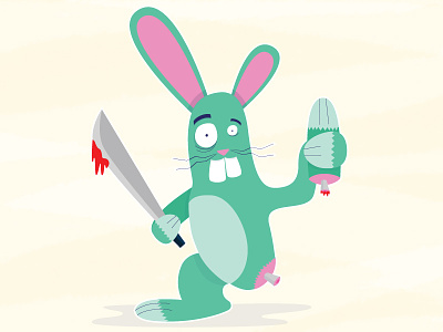NEED LUCK bunny illustration vector