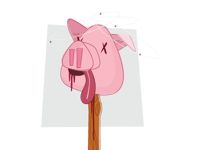 Here piggy piggy piggy... bacon cops illustration