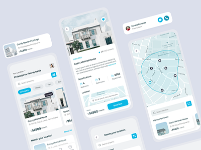 Real Estate Mobile App app design clean hotel house ios minimalist mobile app property real estate ui