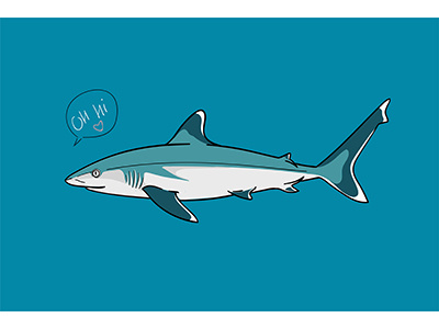 Silvertip shark 2d animal aquarium fish illustration marine life naturalistic shark silvertip shark vector zoology