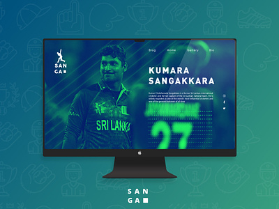 SANGA Personal Website branding cricket design personal website sanga sport ui ux web
