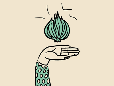 Garlic or Onion Levitation 🧄+ 🧅 bio dots eco garlic green greens hand illustration levitation nature onion vegetables