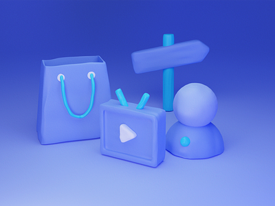 clay style objects 3d blender clay