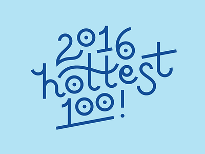 Hottest 100 2016 typography