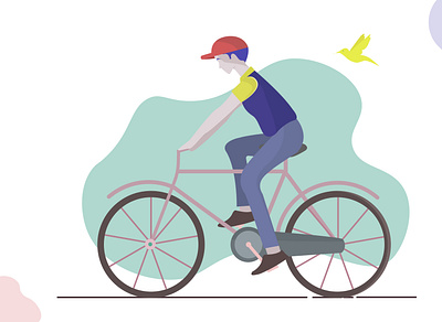 Boy on a Bicycle app art branding design flat graphic design illustration illustrator minimal ux