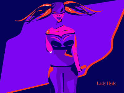 Lady Hyde badass disabled hyde illustraion lady neon superhero woman illustration