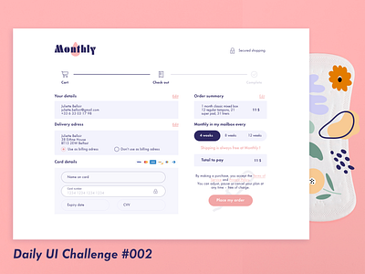 Daily UI Challenge #002 checkout dailyui design sketch ui ux web website