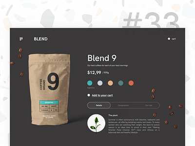 Daily UI Challenge 033 branding coffee custom product dailyui design product product page sketch ui ux web website