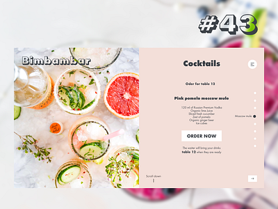 Daily UI Challenge #043 bar cocktail cocktail menu dailyui design futura sketch ui ux web website