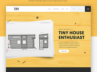 The Tiny One - Website UI [ part I ] clean design illustration line personal project tiny house typography ui web