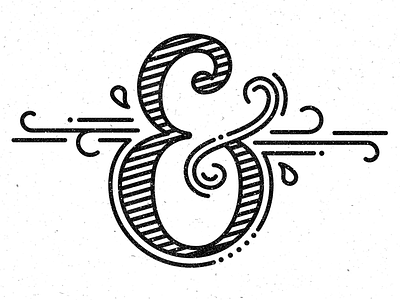 & ampersand illustration lettering line type typography