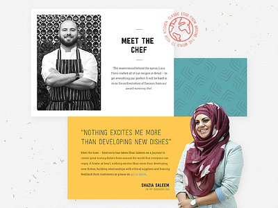 OMGN Homepage - Team badge brand design food front end homepage muslim pattern section team ui web