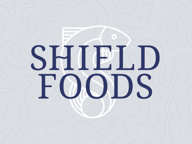 Shield Foods Logo - Typography branding custom design fish logo premium process sea seafood serif typography visual identity