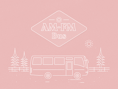 AM-FM Bus logo badge branding builder camper line linework logo maker minimalism outdoor rugged tinyhouse typogaphy