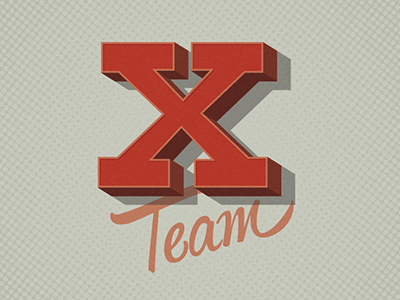 X Team halftone typography x