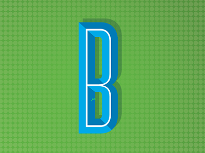 B illustration typography