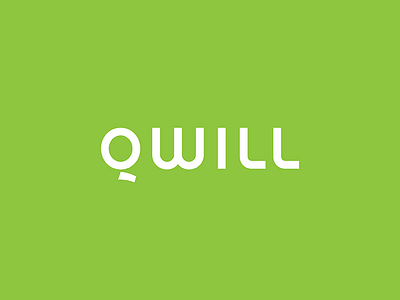 Qwill Logo app brand identity lime green logo word mark