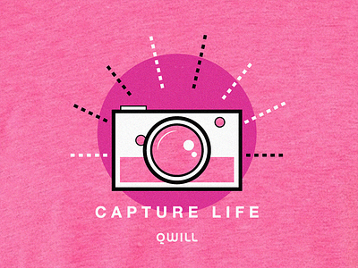 Qwill Capture Life T-Shirt camera illustration pink t shirt