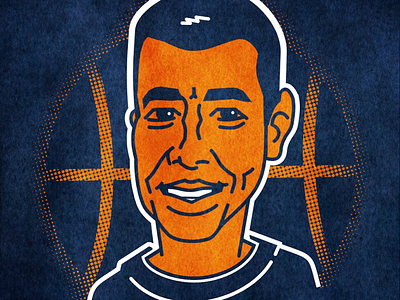 Coach Tony Bennett basketball coach illustration uva virginia