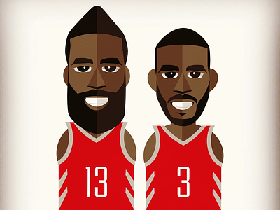 CP3 & The Beard basketball cp3 houstonrockets illustration nba thebeard