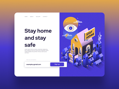 Stay home landing page app concept design graphicdesign inspiration interaction landing page design landingpage stayhome technology ui ui design user interface ux uxdesign webdesign