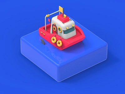 Boat 3d 3d artist boat cinema4d design flat illustration flatdesign illustration inspiration isometric isometric art isometric design isometric illustration maxonc4d modeling ocean render rendering ship vector