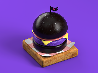 Burger 3d 3dart branding c4d cinema4d color designgraphicdesign food illustration inspiration isometric isometricillustration logo materials maxon model3d modeling render texture