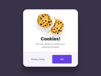 Cookies modal app design branding cinema 4d cookie cookies design illustration inspiration interaction interface logo modal modeling ui ux