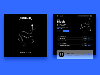 Metallica Black Album app design branding dark mode dark ui illustration interaction interface logo metallica music reproduction rock ui ui design uidesign user interface ux uxdesign web design website