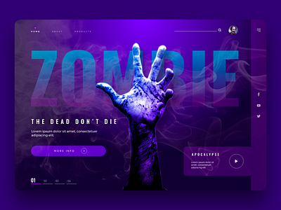 zombie app concept app design concept design inspiration interaction interface interfacedesign landing landing page layout technology terror ui ui design ux uxdesign webdesign website zombie