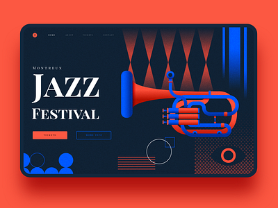 Jazz festival landing page app design design flatdesign flatillustration illustration illustrator inspiration interface jazz landing landing page lineart ui ui design ux uxdesign vector vectorart web web design