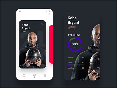Kobe Bryant app concept app design inspiration interaction interface kobe bryant ui ui design user interface ux uxdesign