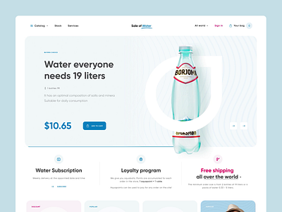 Concept e-commerce selling water shop 3d animation branding design e commerce e shop ecommerce motion graphics online shop online shopping online store product shop shopify store ui ux website