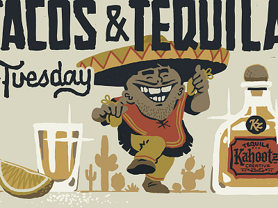 Tacos & Tequila illustration tacos tequila