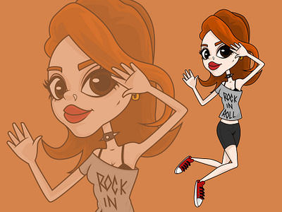 Rock Girl Redhair cartoon cute eyes girl groupie hair jkakaroto redhair rock rock and roll ruiva