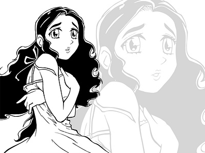 Mangá Lineart anime black white eyes girl illustrator japan jkakaroto lineart manga mangaart vector