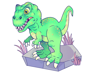 T Rex character dino dinosaur illustration illustrator prehistoric trex vector