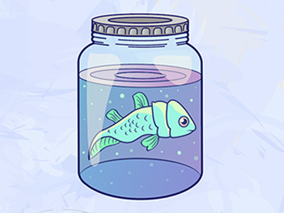 Evolution: Fish evolution fish illustration jar ocean prehistoric science vector