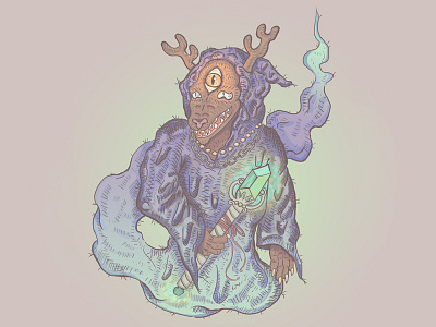 Wolfman Spirit digital ghost illustration monster painting photoshop spirit spooky wacom wolf