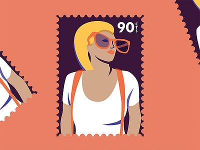 Stamps character fashion illustration stamp