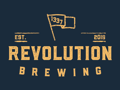 Revolution 1337 Brewing Co. beer branding brewing kansas logo