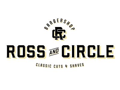 Ross And Circle barbershop classic kansas logo monogram type