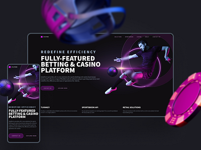 Z Platform | Fully-featured betting & casino platform betting blur casino landing neon poker soccer sport ui